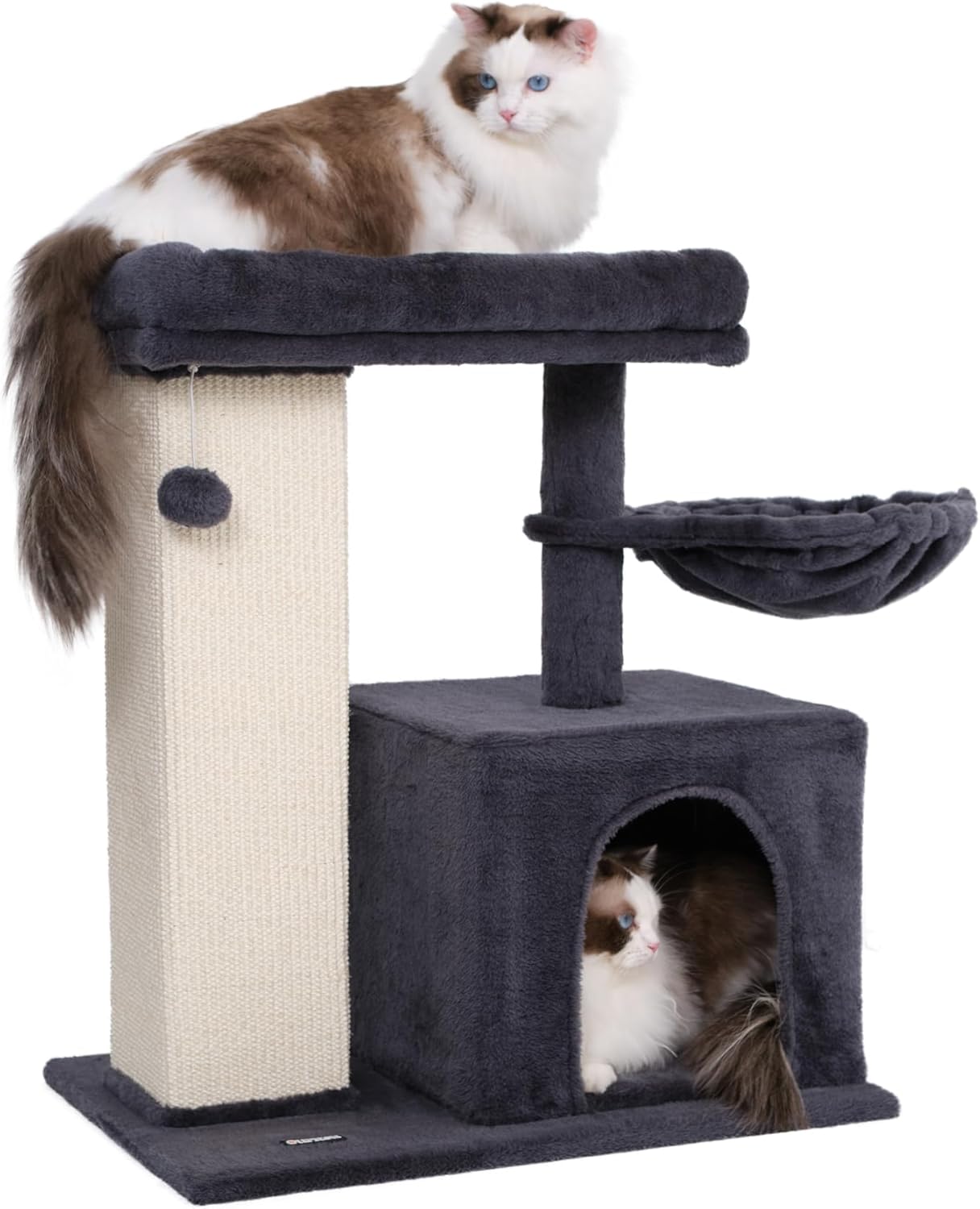 Ouritsu Cat Tree, Large Base MediumHeight Cat Tower, Widened Plush Top