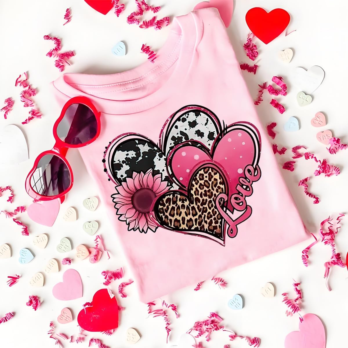 Condition photo showing New/Like New for valentines iron on transfers - 6 sheets valentine iron on transfers for t shirts - valentines day heat transfer vinyl - valentines iron on patches iron on decals for pillow covers t shirts diy pink