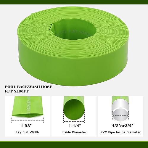 Miniatura 26 de Eastrans Manguera de retrolavado de piscina de 2 pulgadas x 25 pies, manguera de descarga plana resistente, resistente a la intemperie y a las Azul