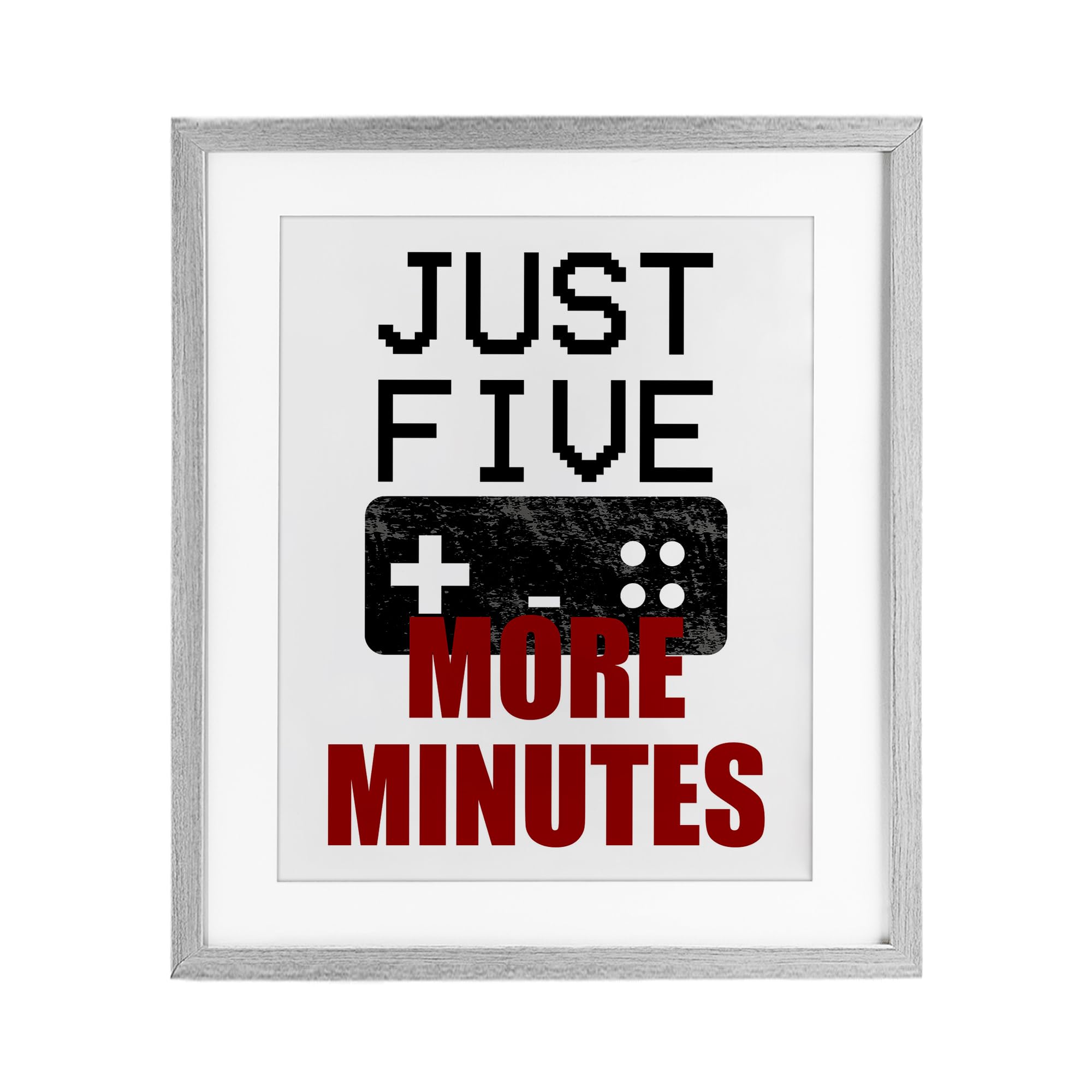 Affiche encadrée Five More Minutes Gamer tableau cadeau idéal pour passionné de jeux vidéo