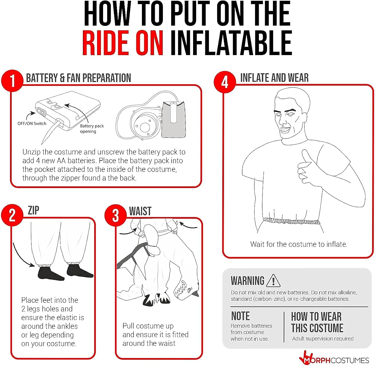 Miniatura 7 de Morph Kids Unicorn Costume Girls Boys Inflatable Unicorn Costume Kids Halloween Costumes