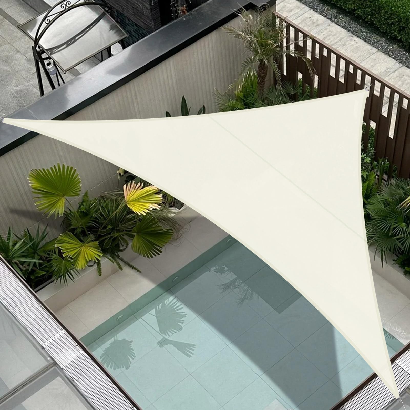 Cool Area Toldo Vela de Sombra Impermeable Rectangular 2.5x4m Protección UV PES Toldos para Patio Exterior Jardín Terraza-Arena — view 28