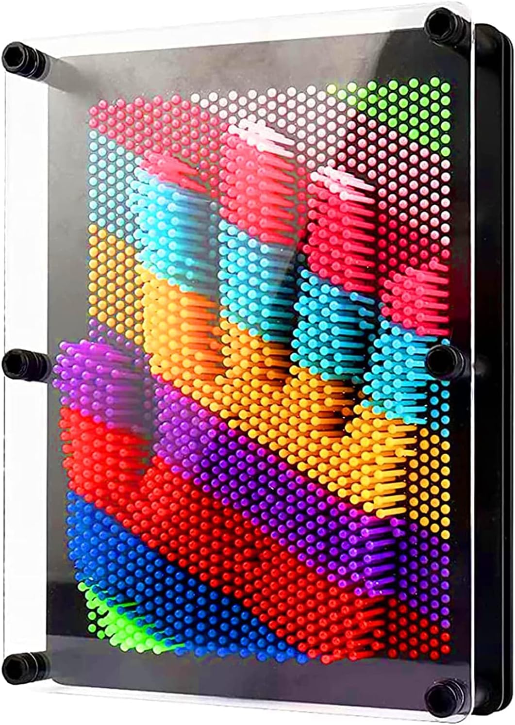 3D Pin Art Toy, Colorful Plastic Pin Art Board Large Size 8 x 6 in, Classic Desktop Novelty Sculpture Impression Needle Art Toy for Kids