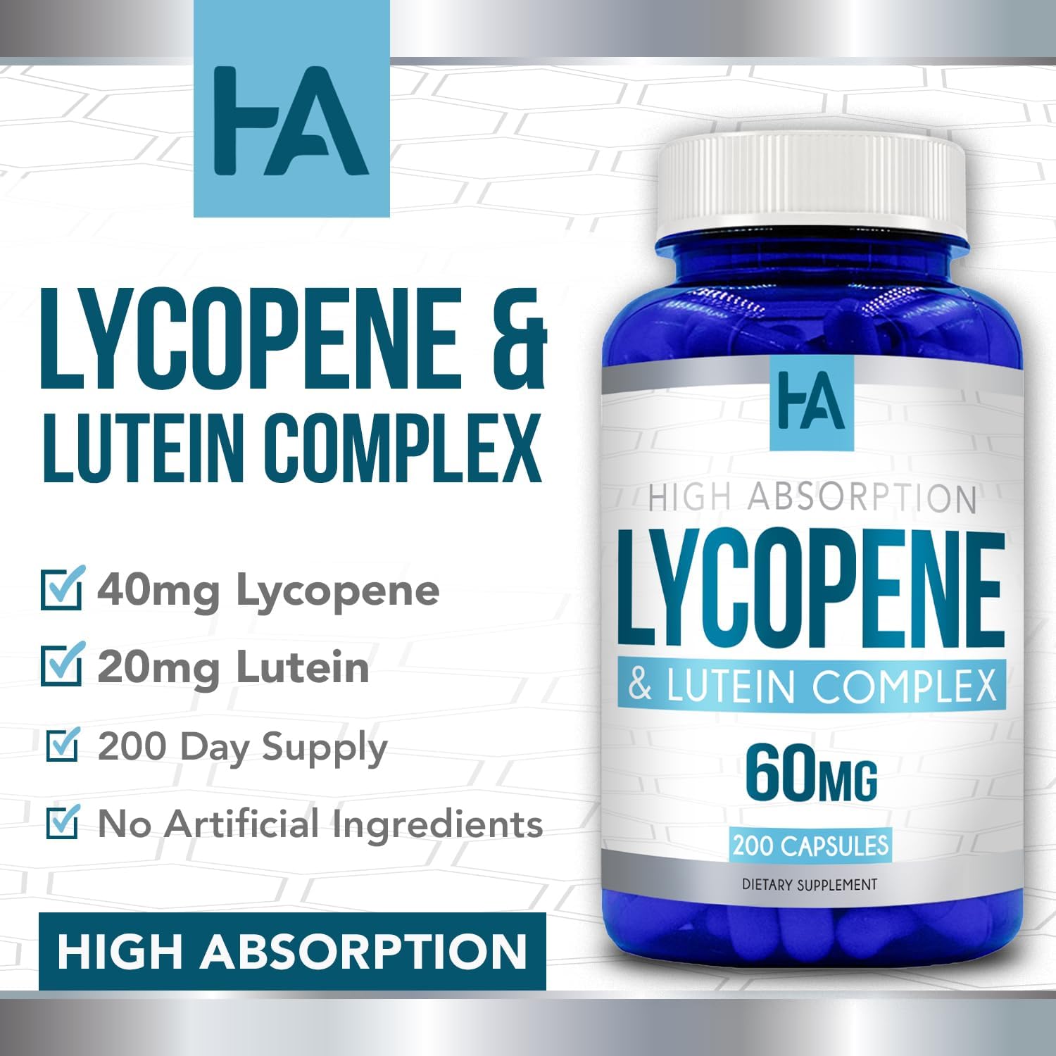 Lycopene & Lutein Complex 60mg per Caps, 200 Veggie Capsules - Image 4