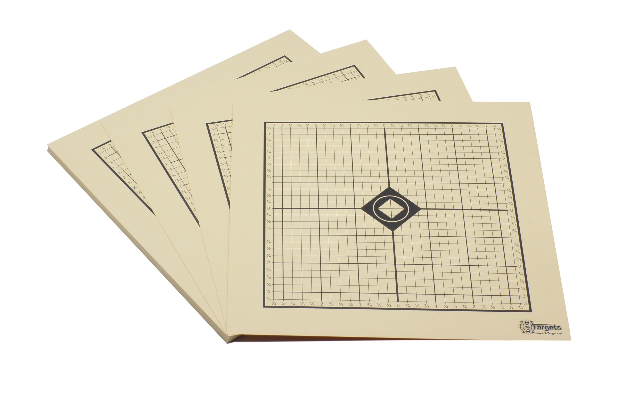 Cible MOA Target - 26 x 26 cm - Carton de tir 200 g/m² - Idéal pour les tireurs sportifs - 1/4 MOA sur 100 m