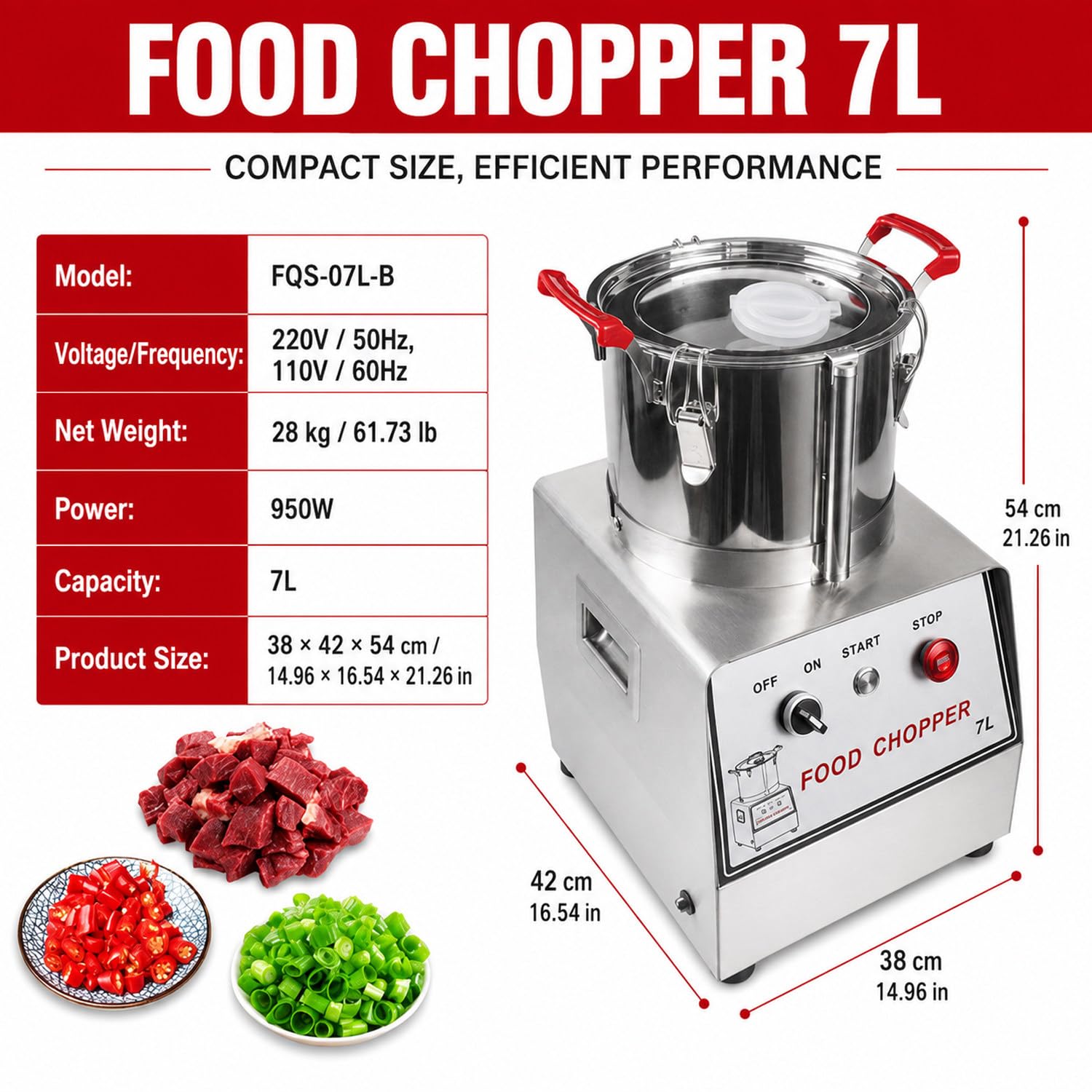 Robot culinaire Professionnel en Acier Inoxydable 7L