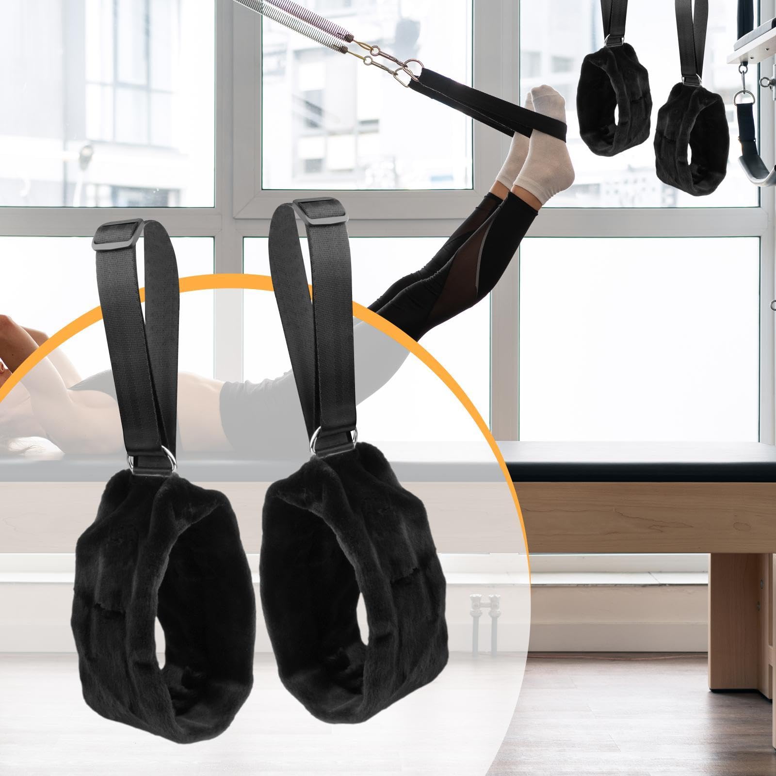 TISHITA 1 Paio Cinghie Pilates Reformer Cinghie Fitness Cinghie Esercizi Cinghie Piedi Mani Regolabili Morbide Peluche Accessori Pilates Materiale Peluche ADA