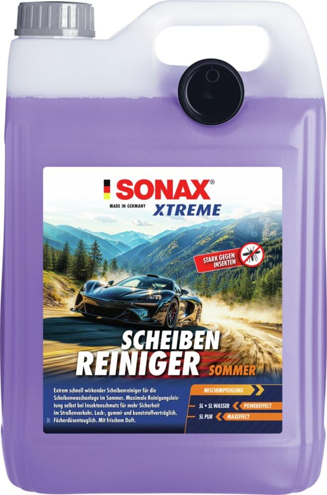 SONAX Xtreme ScheibenReiniger Sommer gebrauchsfertig (5 Liter) gebrauchsfertiger Reiniger für die Scheiben- und Scheinwerferwaschanlage | Art-Nr. 02725000