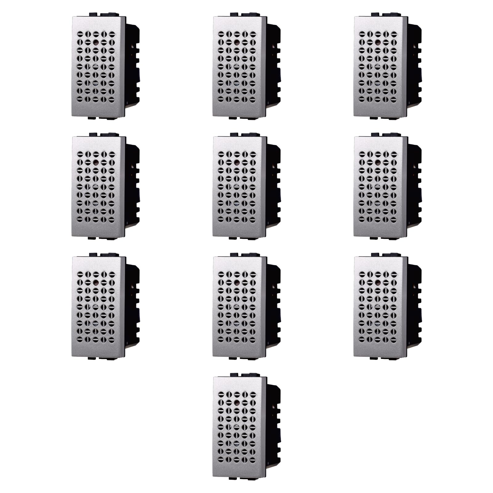 10x Sensore acustico, Modulo Grigio, Compatibile Con BTicino Living, frutti, interruttori, pulsanti, deviatori, dimmer, sensori, PIR, buzzer, Per Placche originali e compatibili
