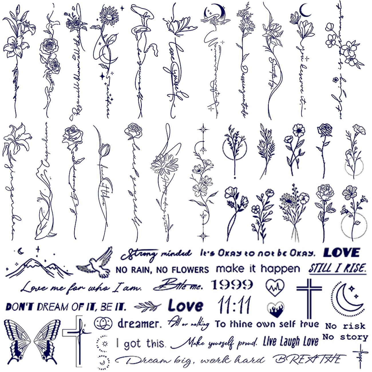 CHARLENT Semi-Permanent Tattoos for Adult - 2 Weeks Long Last