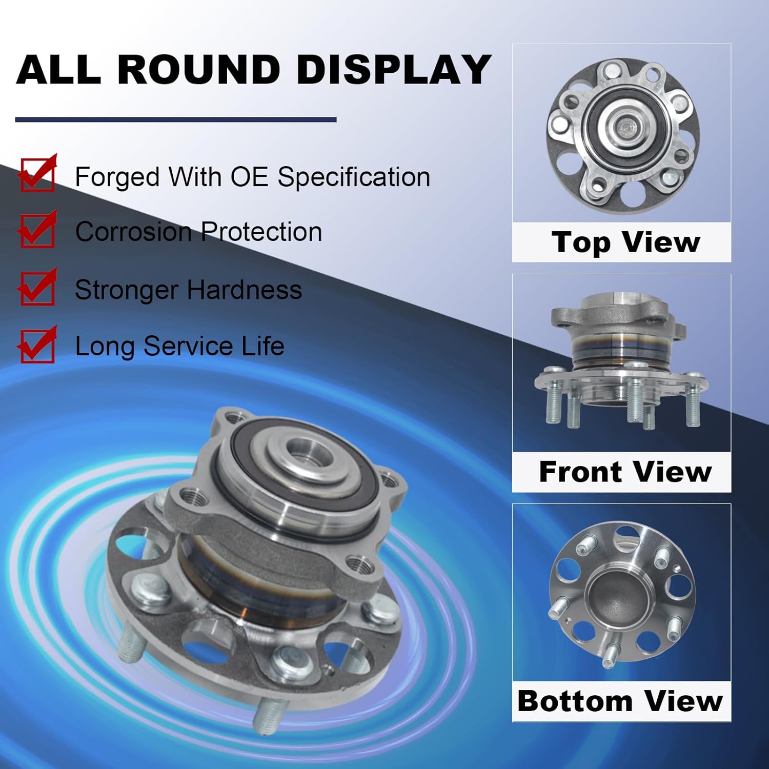 512353 Rear Wheel Bearing and Hub Assembly Compatible with Honda Accord 2008-2012, 2009-2014 Acura TSX - Image 4