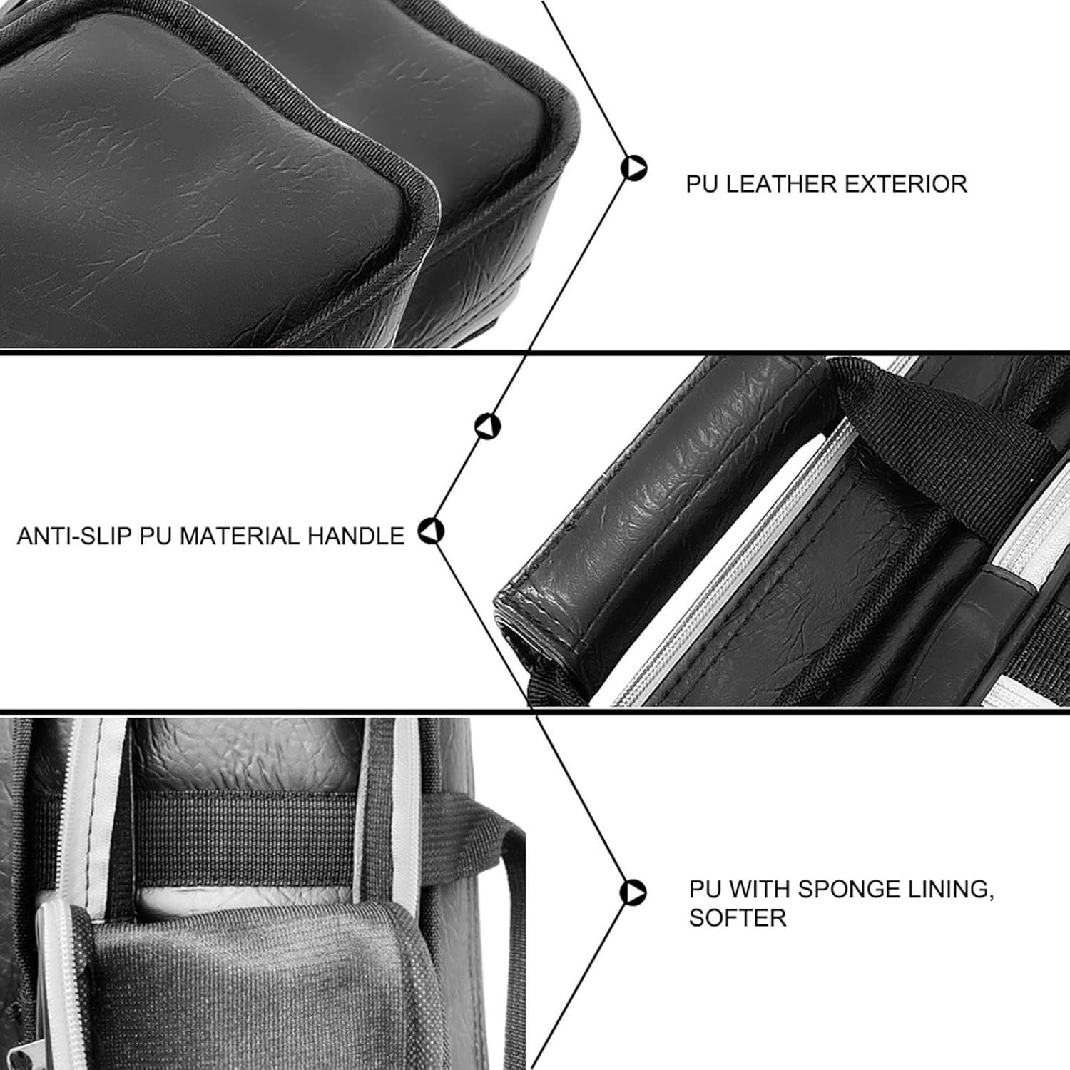 ICZW 4x8 Pool Cue Case Billiard Stick Carrying Case Leatherette Soft Cue Bag Hold 4 Butt 8 Shaft Black : Sports & Outdoors
