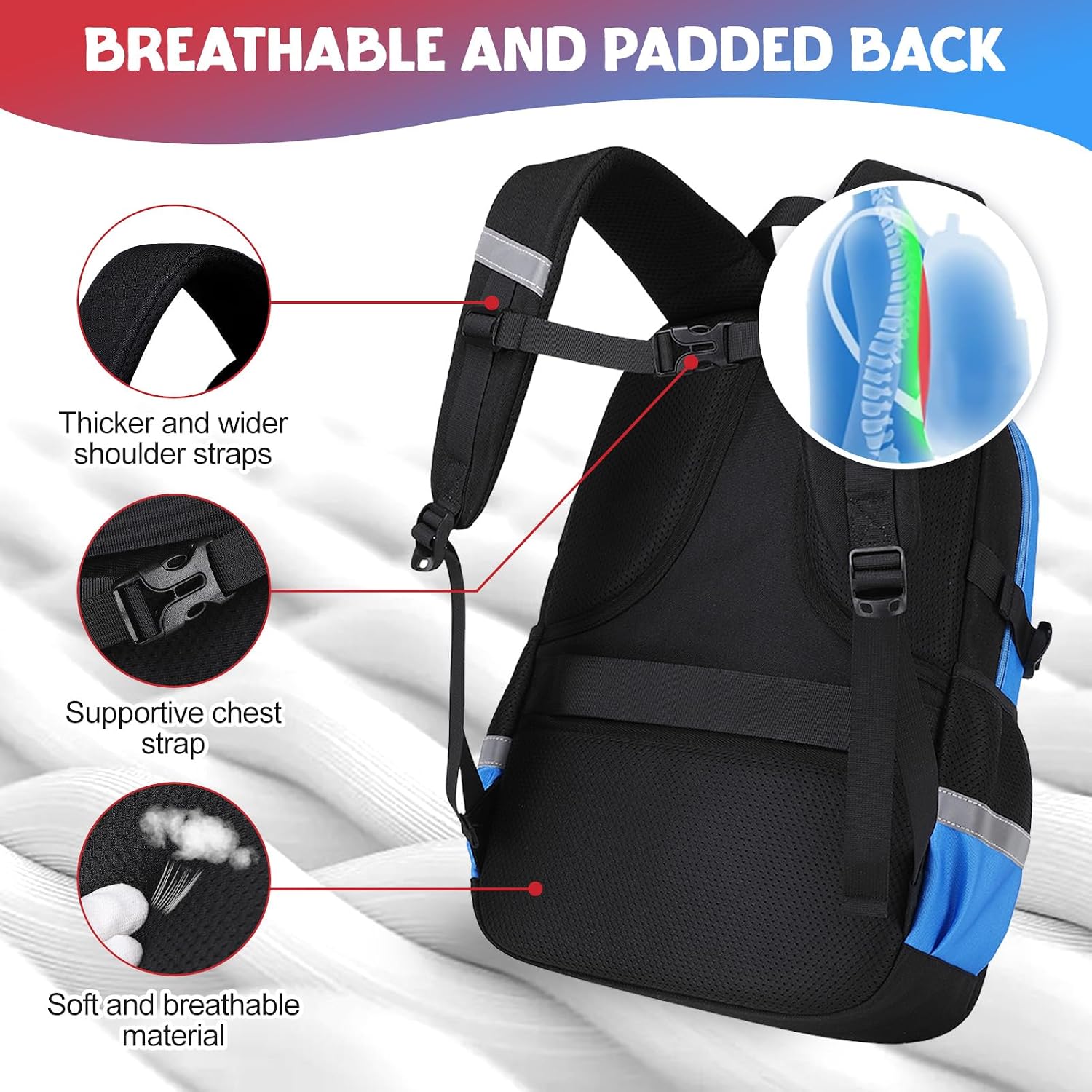 Backpack Boys 3pcs Cool Luminous Spider