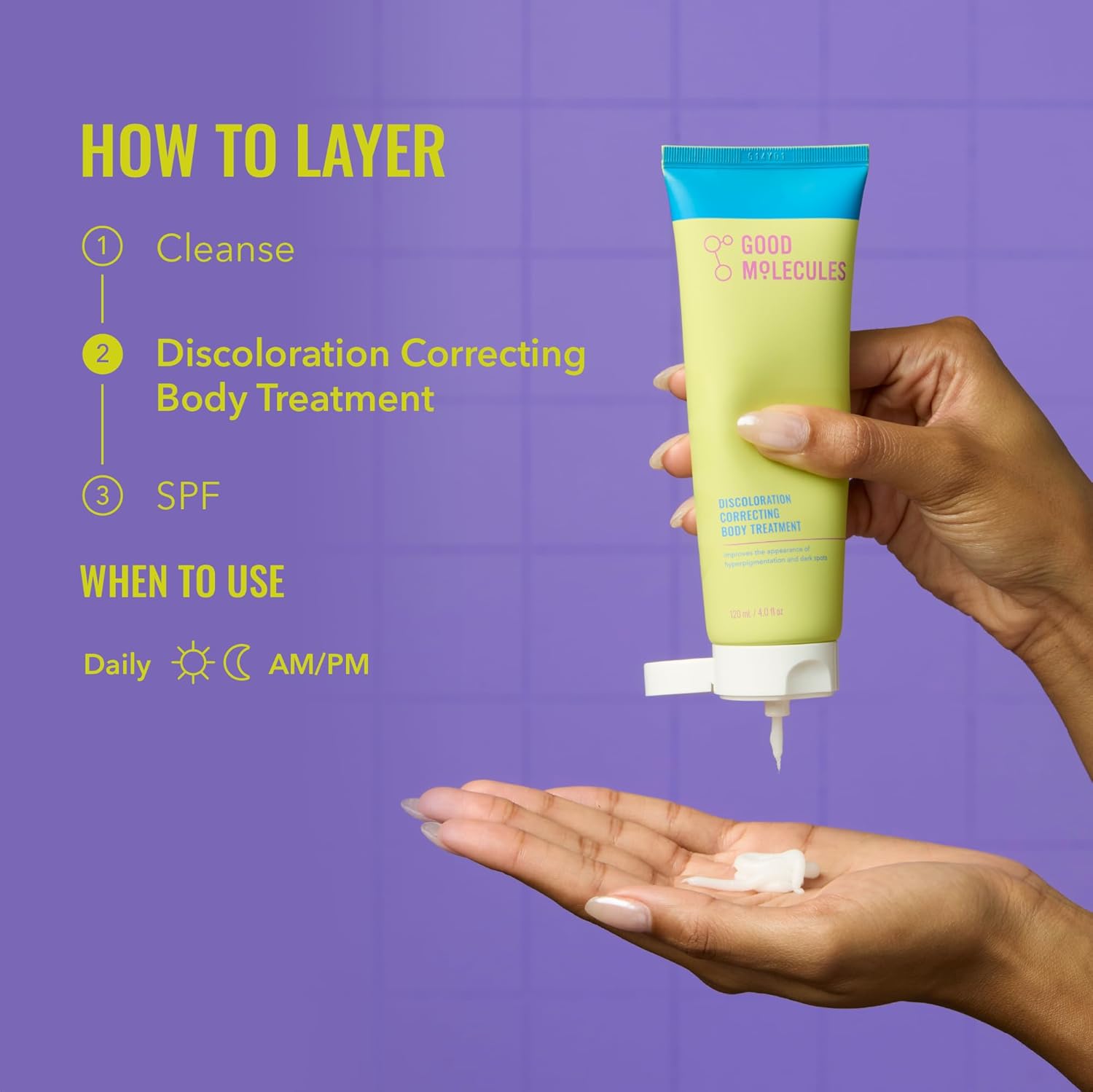 Good Molecules Discoloration Correcting Body Treatment - Anti-Pigment Cream with Niacinamide, Tranexamic Acid - Target Dark Spots and Moisturize - Skincare for Body - Image 5