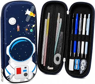 Goyal's 3D Astronaut Geometry Pencil Pouch for Kids Boys Girls | Hard Shell EVA Pencil Case | Large Capacity Double Layer ... Price In India