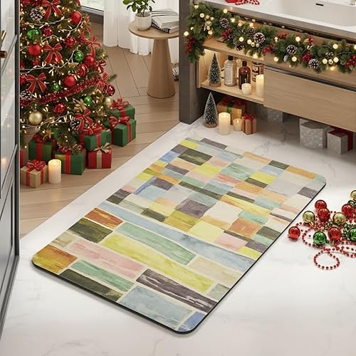 MontVoo -Tapete de baño-Alfombras de baño delgadas antideslizantes para debajo de la puerta- Superficie de gamuza sintética absorbente, de secado
