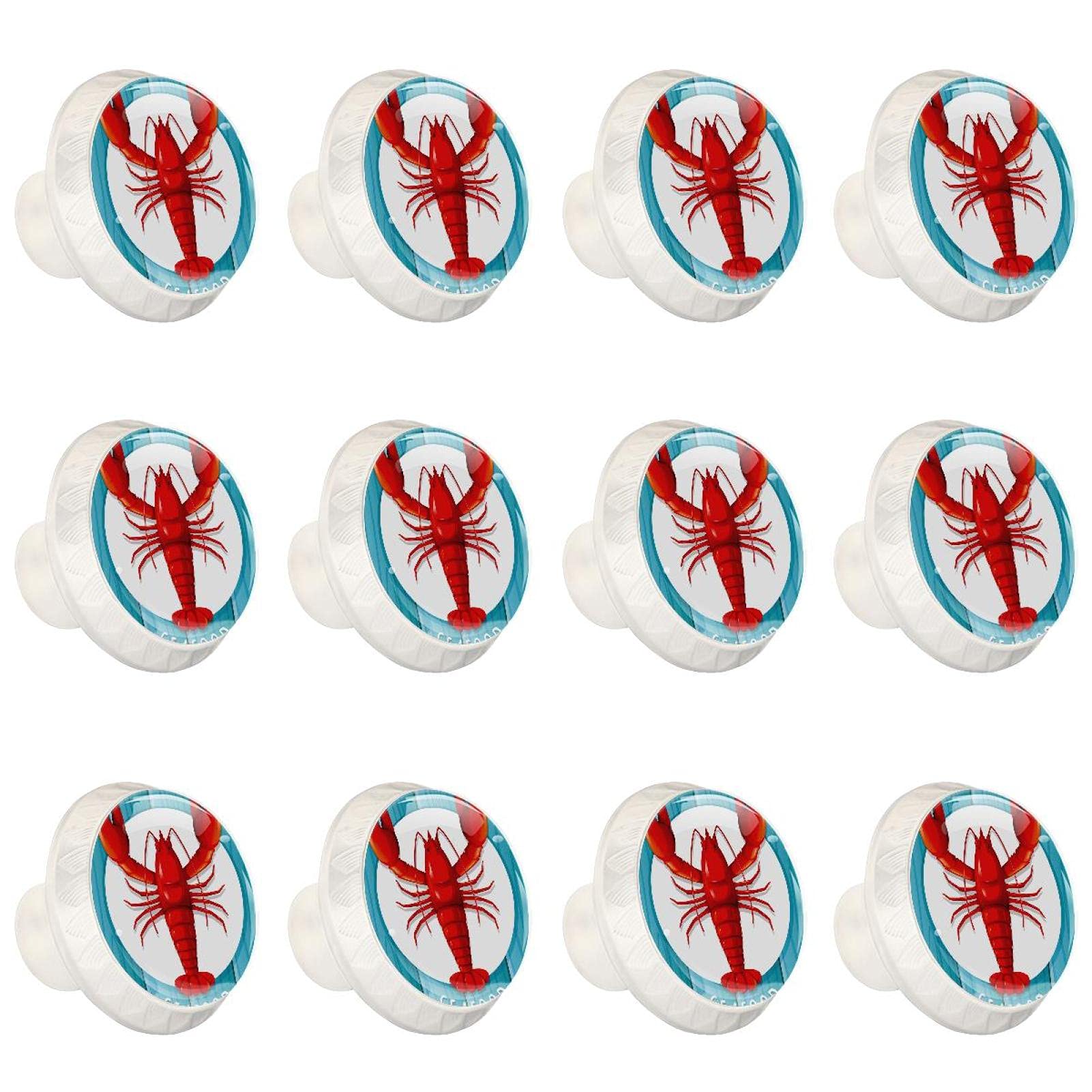 Boutons de tiroir homard rouge pour une ambiance cuisine de mer
