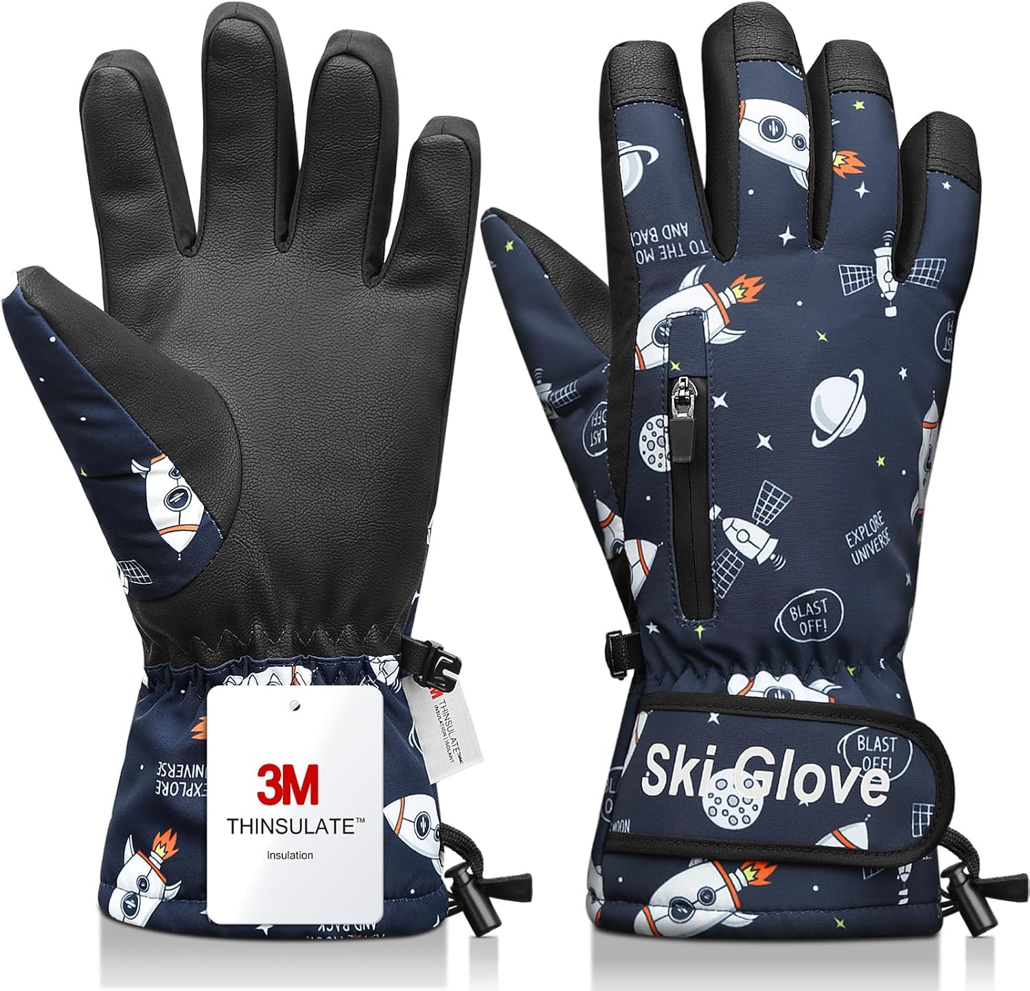 Ski Gloves,Snow Gloves Waterproof Winter Warm Cold Weather Touchscreen Gloves for Parent&amp; Child Kids Skiing,Snowboarding