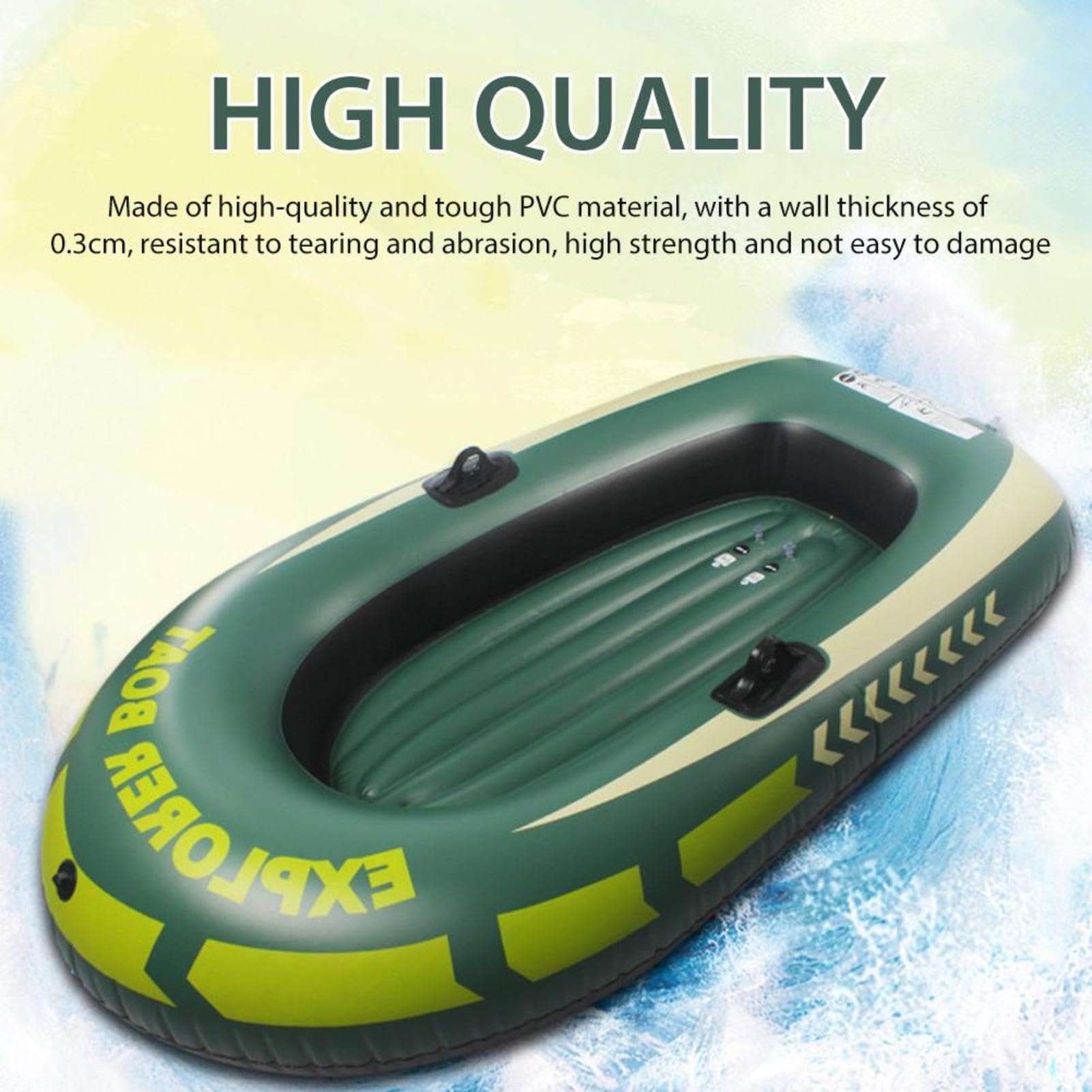 Bateau de pêche en plein air - Kayak gonflable - Bateau à rames pliable | Support de marine robuste - d'eau léger - Équipement de transport pour deux personnes - Pour lacs, rivières, étangs