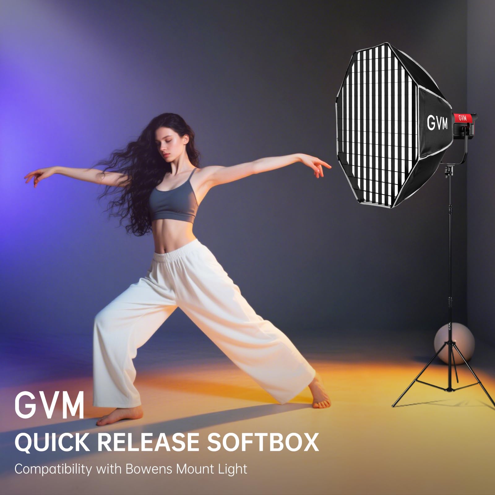 GVM Lighting - Cajas suaves con soporte Bowens con rejilla de panal de abeja, paraguas Speedlight plegable con bolsa de transporte para estudio fotográfico Speedlite Flash