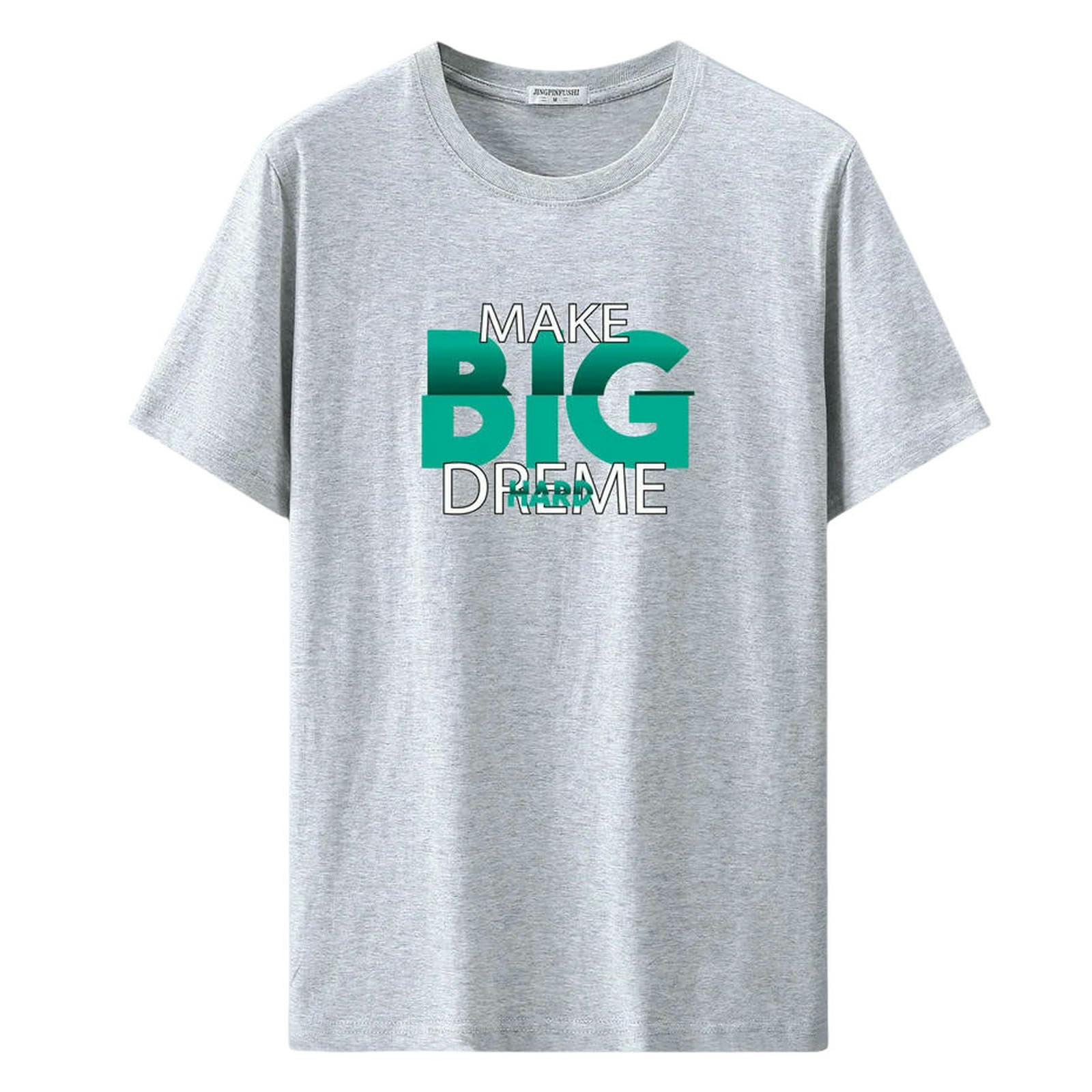 Męski T-shirt plus size, na lato, bawełna, casualowy, krótki rękaw, luźny krój, miękki, wygodny T-shirt, duże, uniwersalne, szare, 12XL