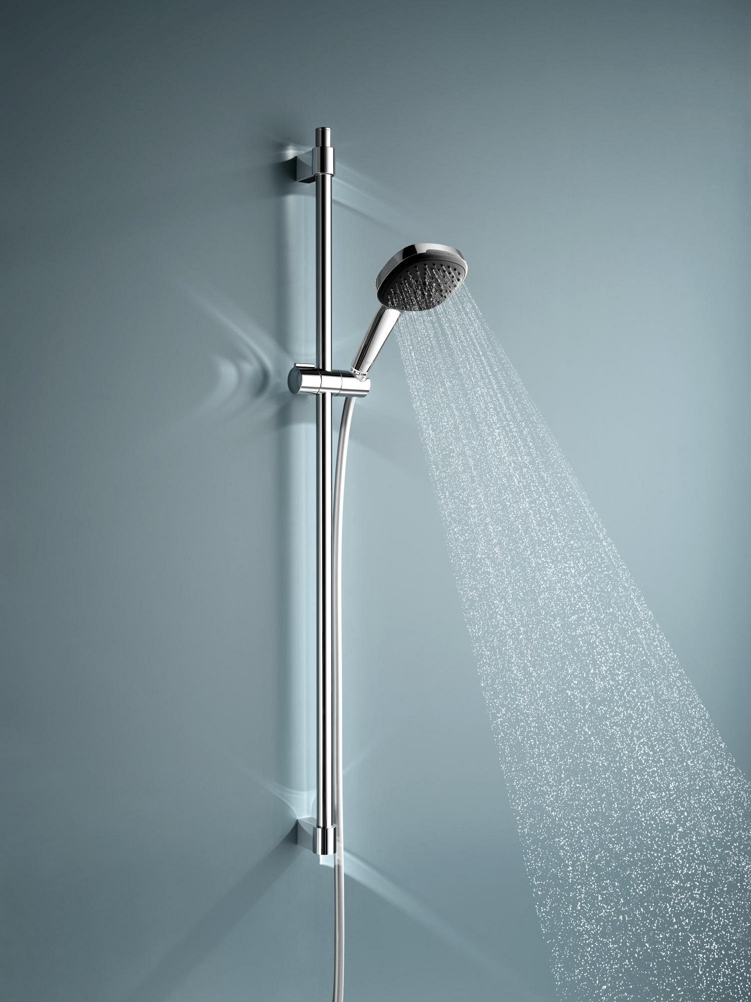 GROHE Vitalio 110 – Conjunto de ducha 14l/min (Barra 90cm, Teleducha 2 chorros, Flexo 1,75m, montaje para pegar o taladrar, sin pegamento), Cuadrado, Cromo, 26931001