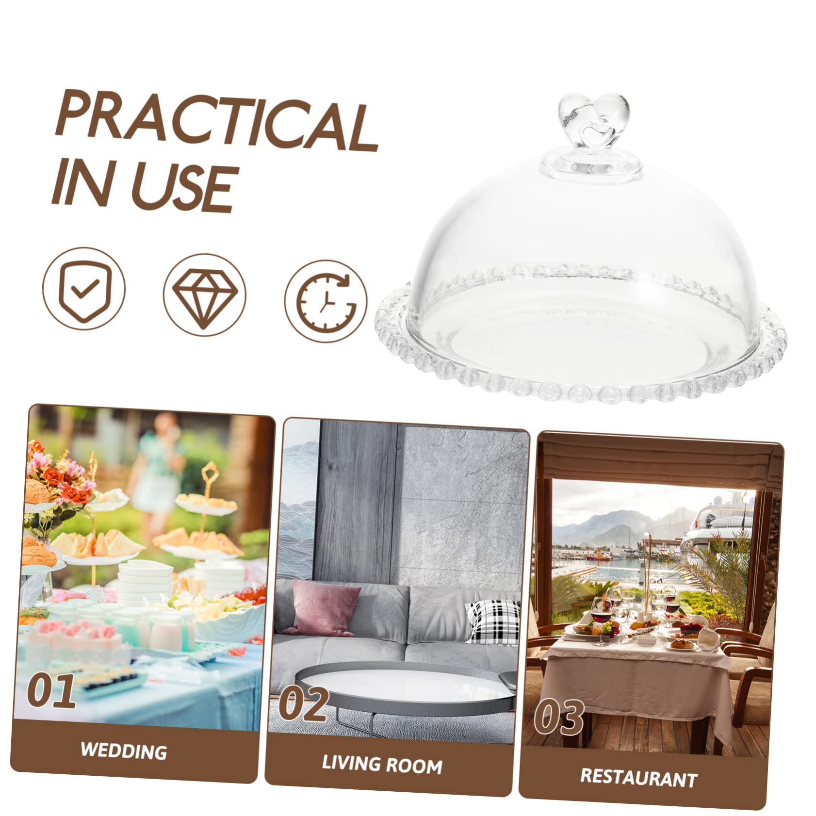 Plato transparente con tapa, diseño Ele para servir, perfecto para el hogar, fiestas y catering, 1 juego
