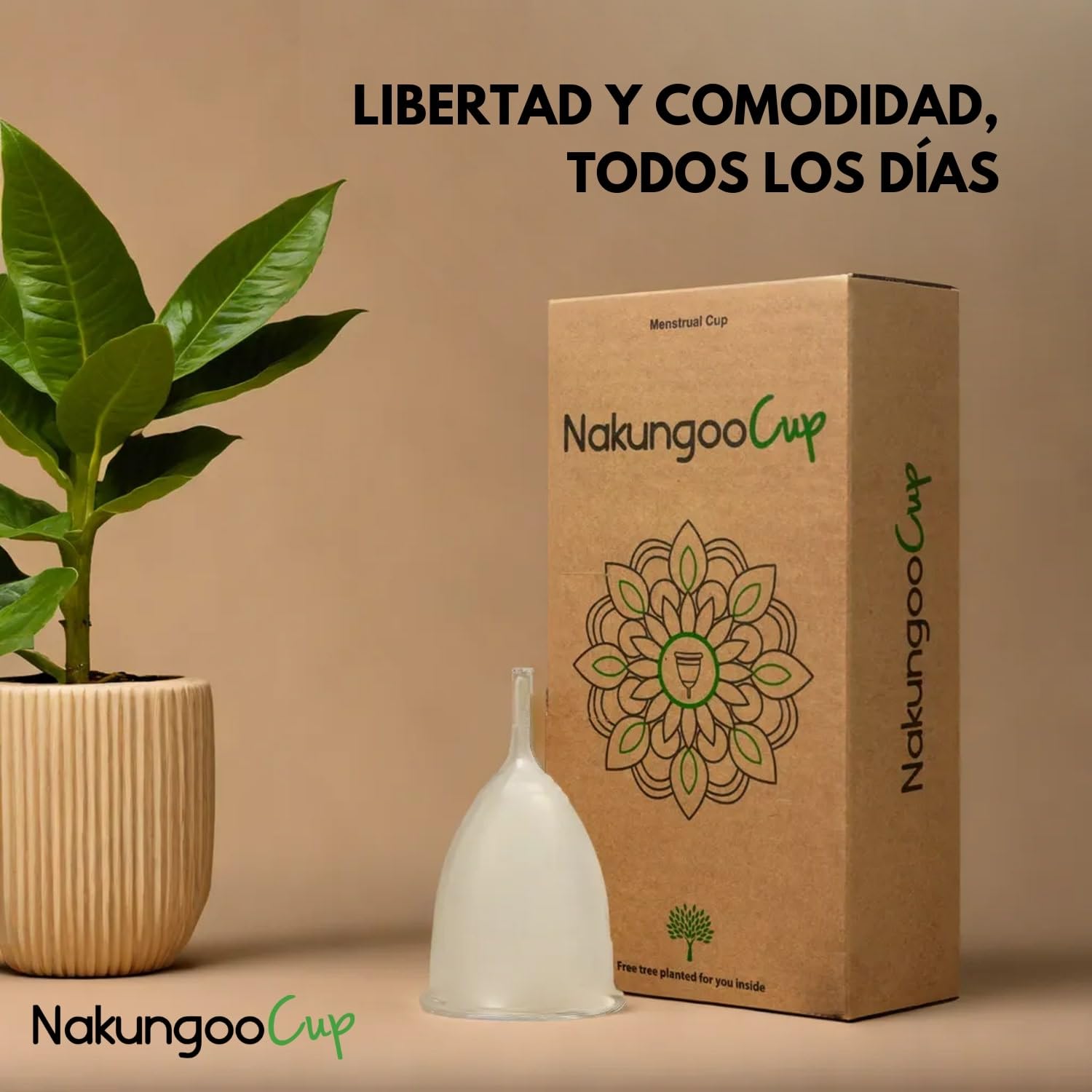 Nakungoo Cup Copa Menstrual Suave 100% Silicona Medica Certificada, Hipoalergenica, Reutilizable, Ecologica para Flujo Abundante | Starter Kit 2 Tallas (S y L) con Vaso Esterilizador, Bolsa y Cepillo