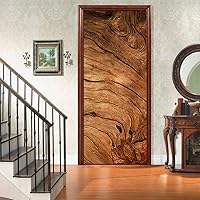 Vista 9 de KACOLOR Calcomanía 3D para puerta de dormitorio, sala de estar, baño, 2 calcomanías de pared, autoadhesivas, impermeables, extraíbles, murales