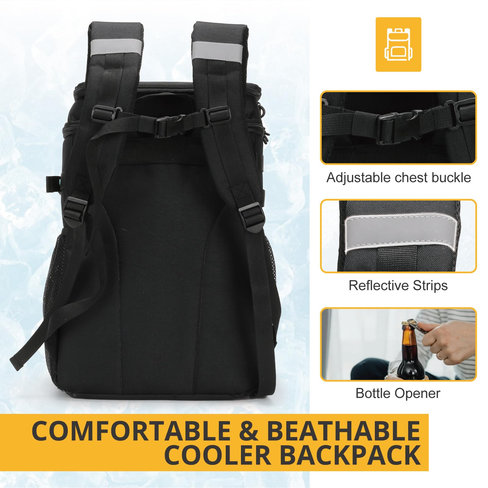 Mochila Nevera Táctica, Mochila Enfriadora Suave y Ligera a Prueba de Fugas, Bolsa Nevera Aislada, Nevera Portátil Impermeable para Playa, Viajes, Camping, Picnic y Senderismo.