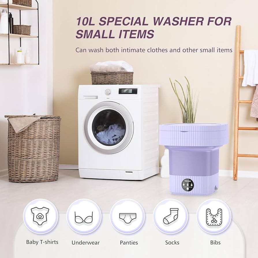 Portable Washing Machine, Mini Washing Machine Ultrasonic Turbine Wash,Home Foldable Small Portable Laundry Machine, Mini Portable Washer For Underwear, Sock, Baby Clothes, Travel, Camping, Dorm, RV