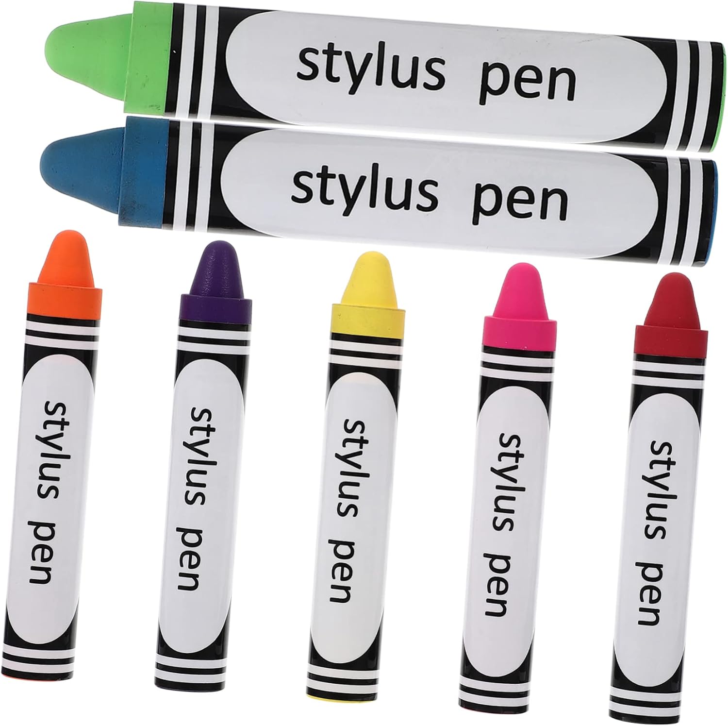 Veemoon 7pcs Capacitive Stylus Pens for Touch Screens Smooth Writing Compatible Tablets and Phones Vibrant Colors Fluorescent