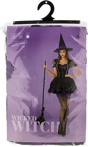 Miniatura 5 de Wicked Witch - Disfraz de Halloween para mujer, vestido de mago femenino, sombrero, Multicolor