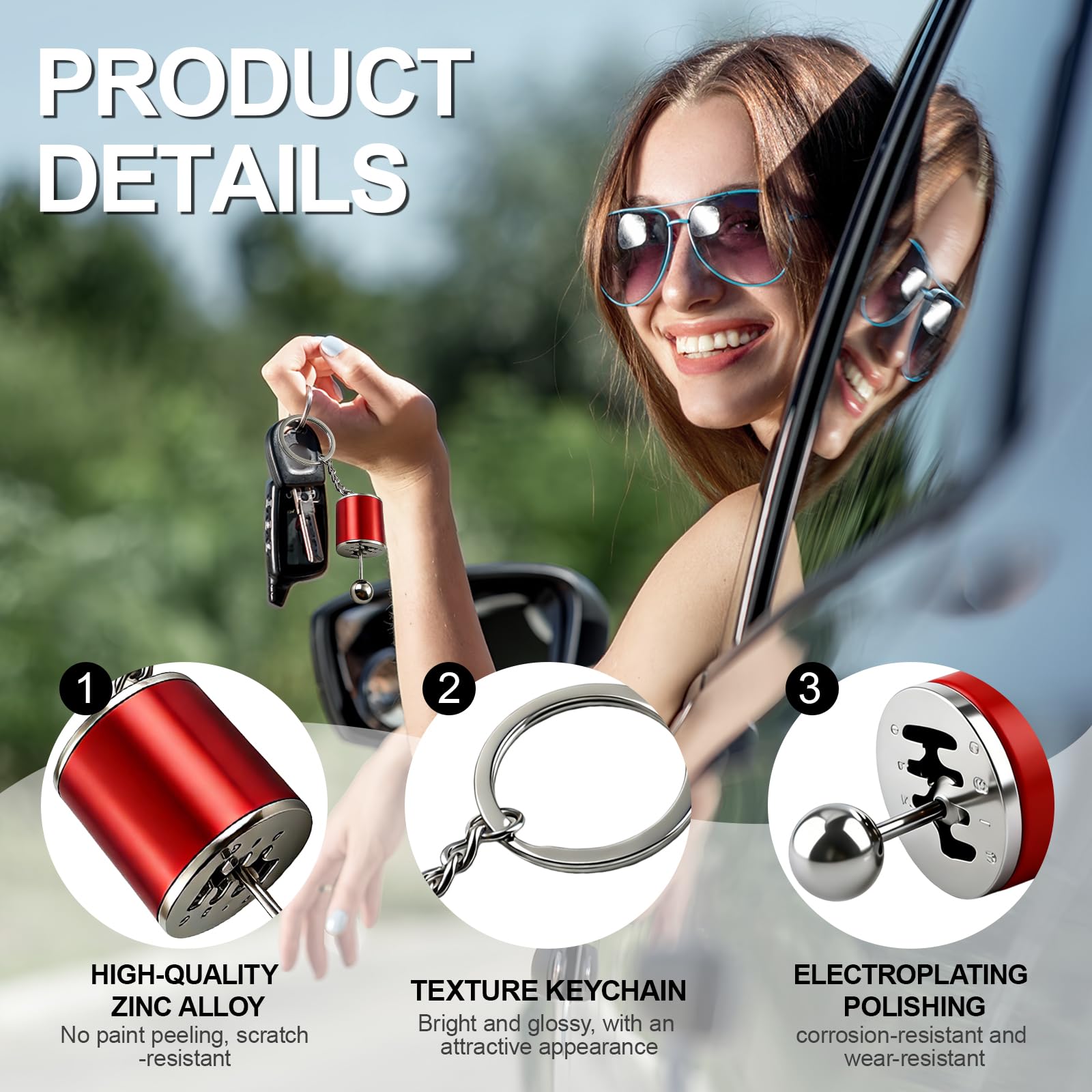 HIAHXC Gearbox Keychain,6-Speed Manual Transmission Gearbox Key Chain,Creative Gear Shifter Keychain,Stick Shift Keyring Car Fidget,Stress-Relieving Gear Shift Fidget Toy,Car Accessories — view 3