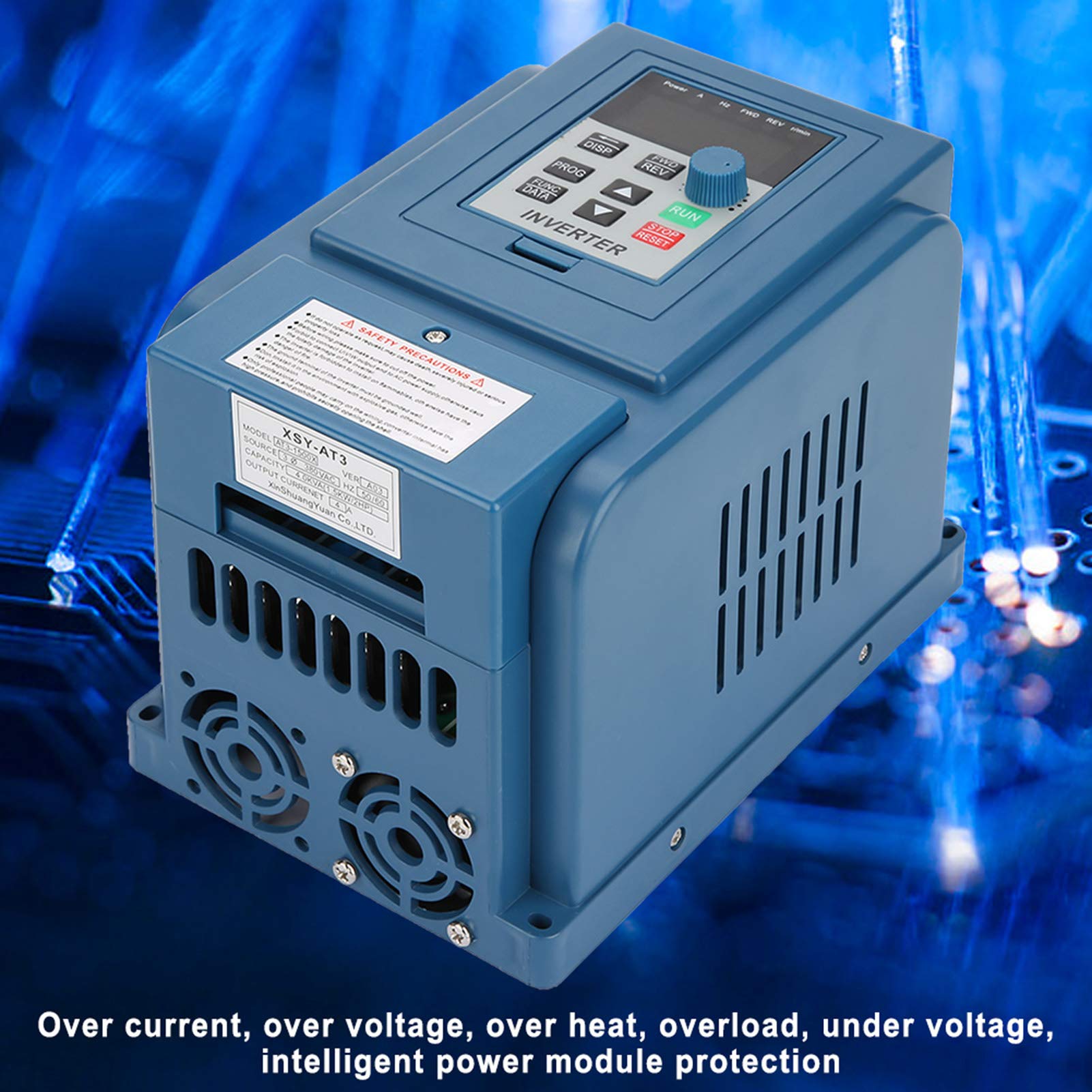 Wakects Frequenzregler 380 V AC 3 Phasen 4 A 1,5 KW Drehzahlregler VFD für Dreiphasenmotor