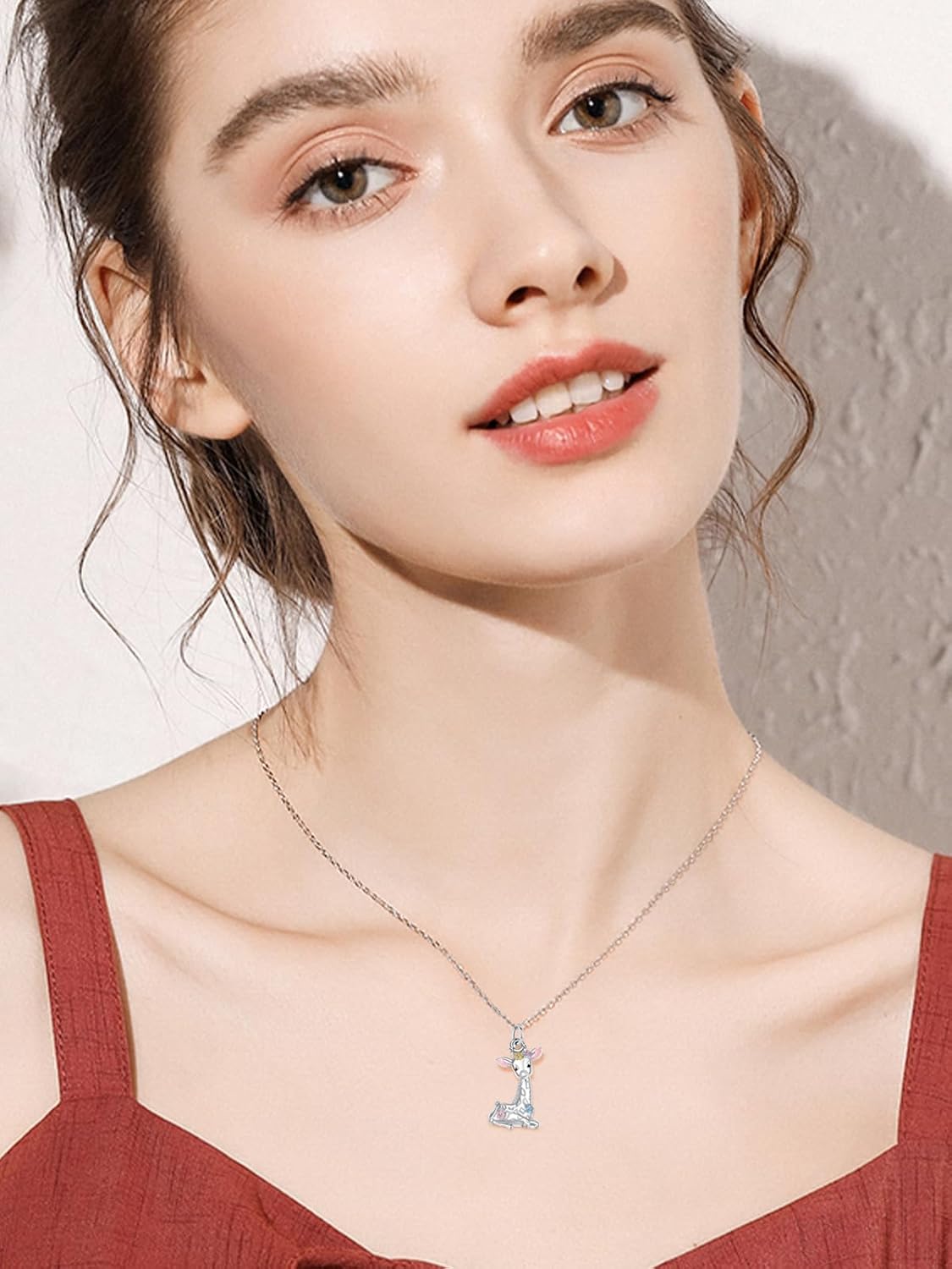 TANGPOET Giraffe Necklace Gifts for Women Mom Daughter 925 Sterling Silver Personalized Picture Jewelry Gifts for Giraffes Lover Birthday Mothers Day - Image 5