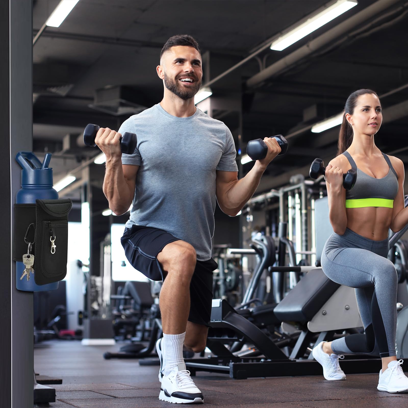 Bolsa Magnetica Gym, con Mosquetón Saco Magnético para Ginásio Accesorios Deportivos, Bolsa de Gimnasio Magnética Portátil, Bolso Magnetico para Gym para Deporte Hiking y Uso al Aire Libre