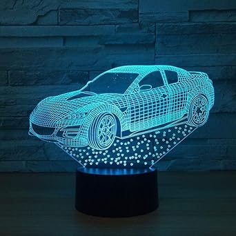Amazon Co Jp Grjawn 男の子または女の子のための3d常夜灯 かっこいい車 Ledイリュージョンライトスマートタッチ16色おむつ交換台 寝室の装飾錯視ライト ギフトとして適しています ホーム キッチン