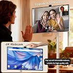 OFD 27 inch Portable TV on Wheels Gen 2nd,6+128GB Storage,Swivel Rotation Touchscreen Monitor 100% sRGB Android 15 OS,Rolling TV with 4K Webcam,9000mAh Battery,Remote Control,EDLA-Certified,Off White
