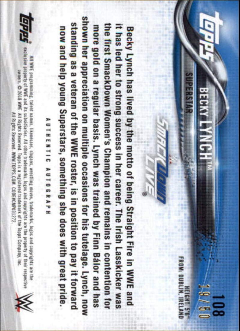 Amazon.com: 2018 Topps WWE Then Now Forever Autograph Blue #108