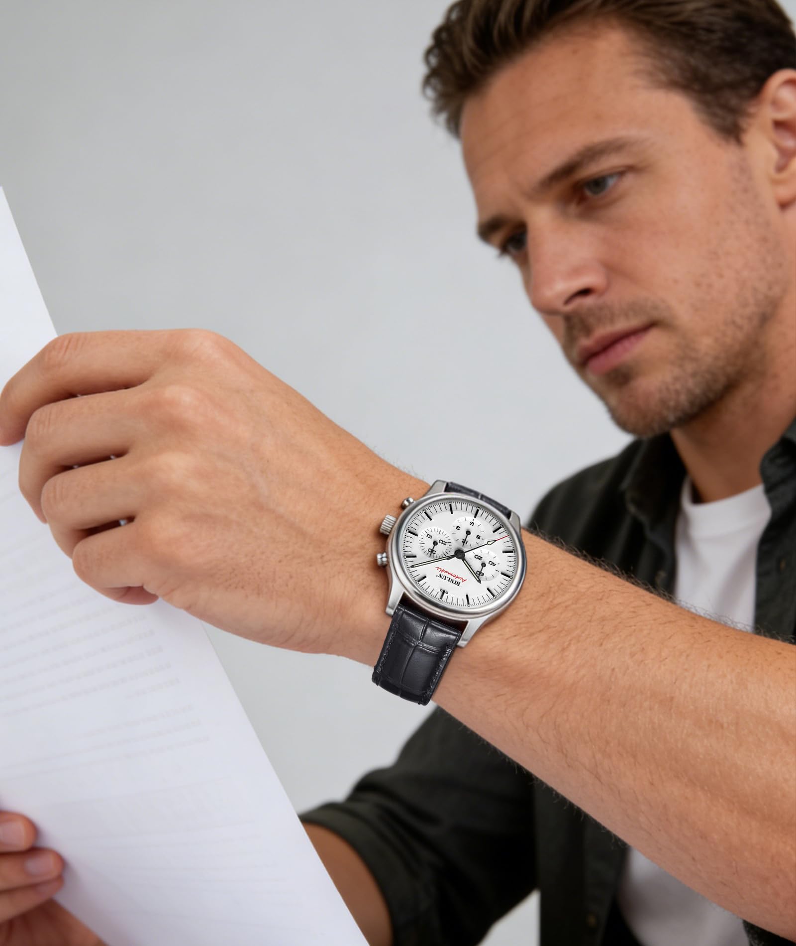 BINLUN Correa Reloj de Piel de Liberación Rápida Correas de Relojes de Cuero de Repuesto para Hombres y Mujeres con 12 Colores (10mm 12mm 14mm 15mm 16mm 17mm 18mm 19mm 20mm 21mm 22mm 23mm) - 5