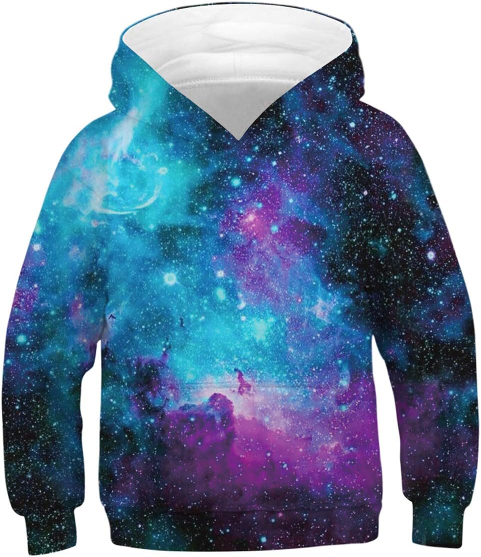 KIDVOVOU Kids 3D Unicorn Printed Pullover Hoodie Funny Sweatshirt for Boys Girls 4-16Y