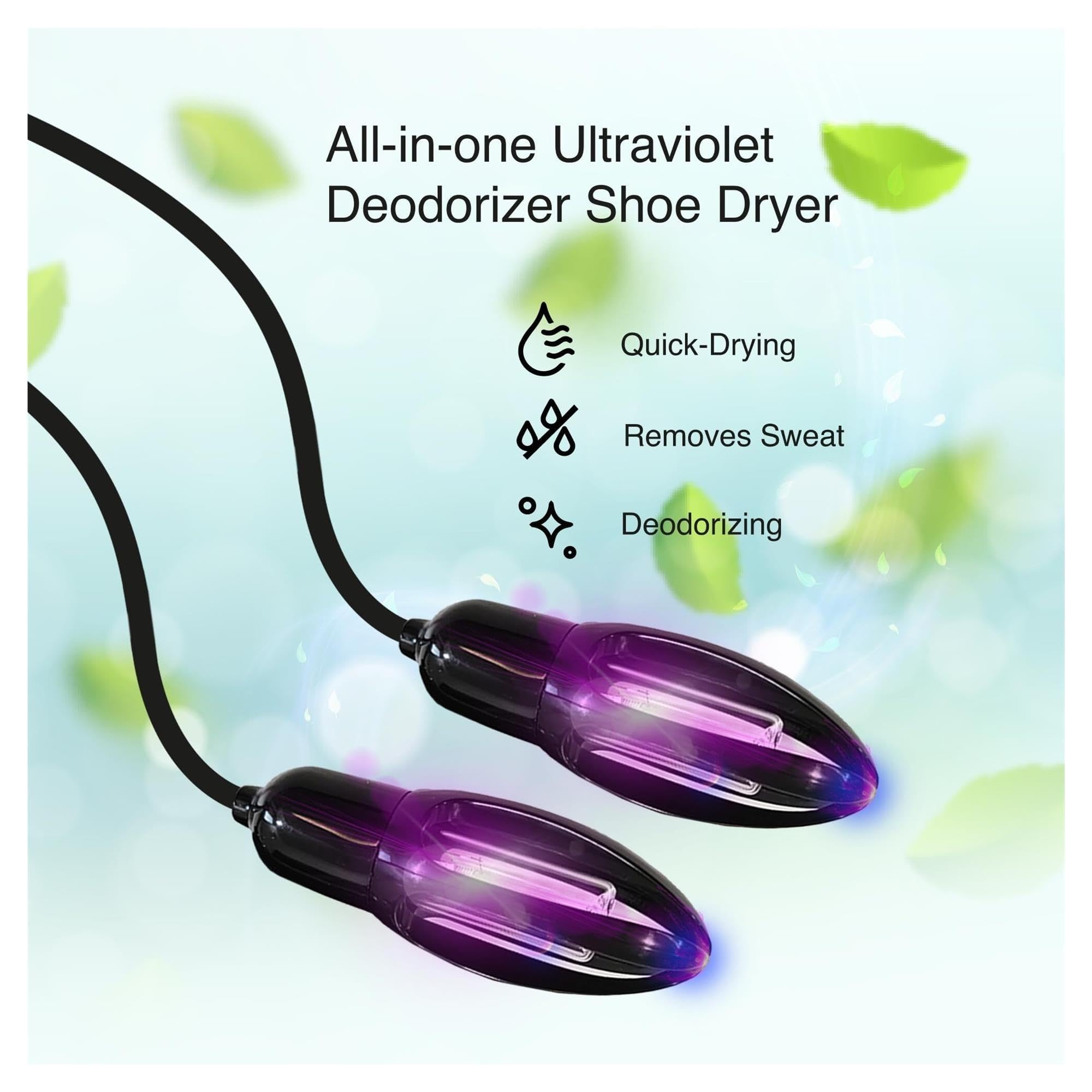Desinfectante UV para zapatos para hongos, secador desodorante para zapatillas con luz ultravioleta