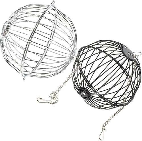 Miniatura 1 de MERRYHAPY Alimentador de heno de bola colgante, 2 unidades, dispensador de alimentos para mascotas, juguetes para mascotas, jaulas para animales