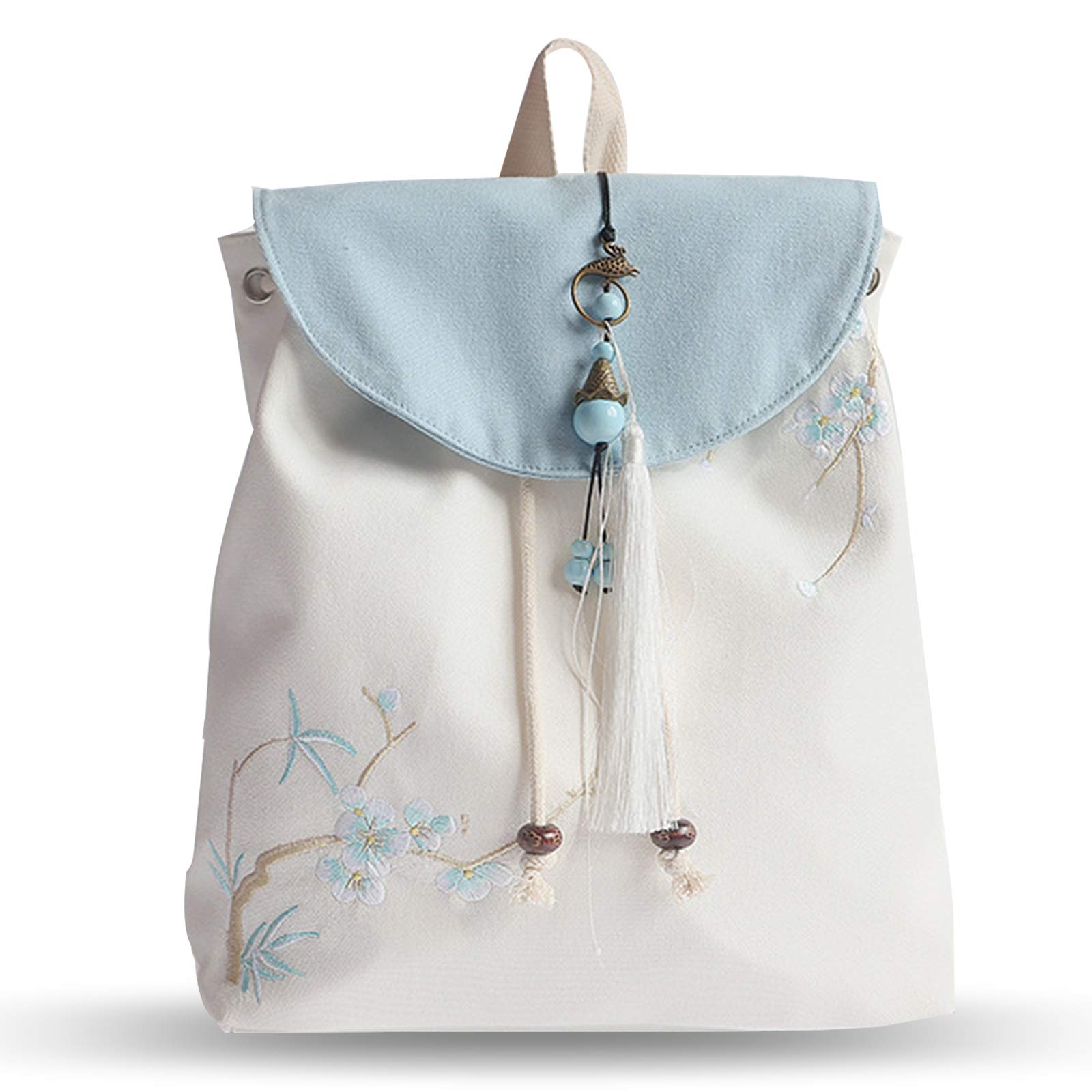 FANDARE Donna Zaino Ricamo Zaini Ragazze Zainetto in Stile Etnico Backpack Università Viaggio Shopping Incontri Zaino Durevole Tela Umetake