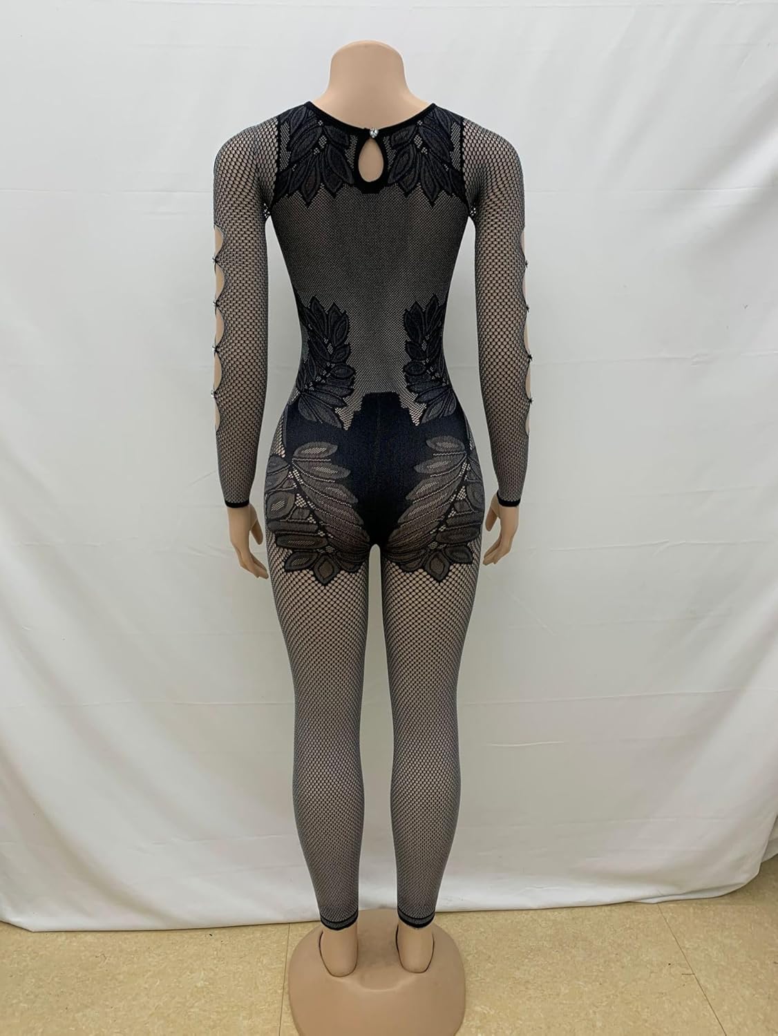 Long Sleeved Jumpsuits - Sexy Hollowed Out Slim Fit Women's Jumpsuits - Image 9