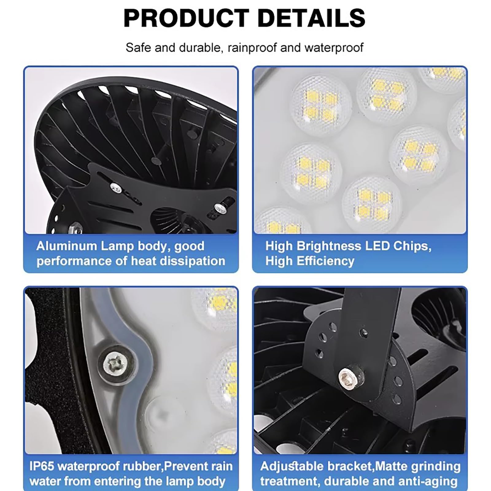 Lampa Sufitowa LED Do Magazynu, Wysokiego Składowania Z Obrotowym Uchwytem Montażowym, Wodoodporna Przemysłowa IP65 Fabryk, Garażu I Warsztatu(6500k,100w)