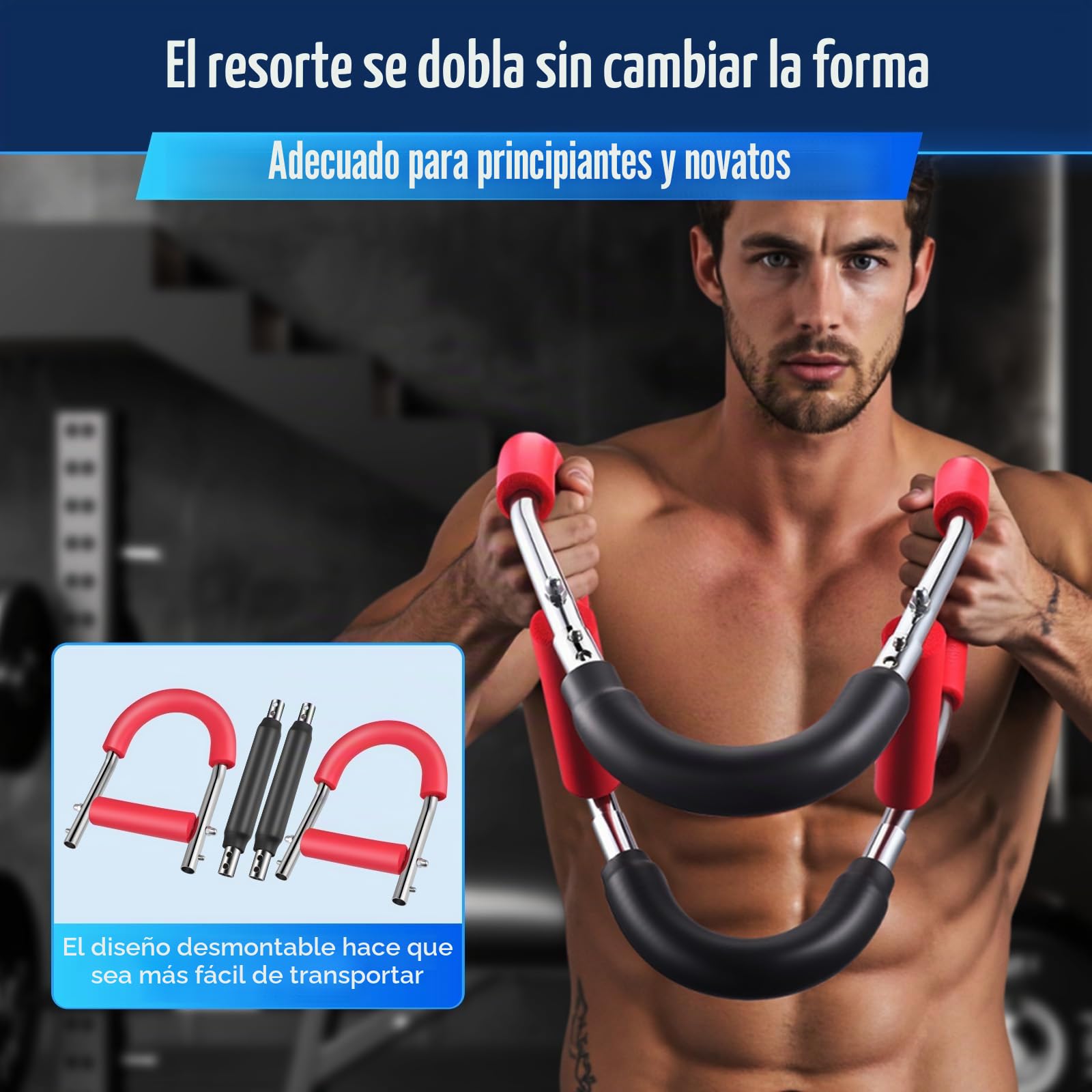 Ejercitador de Brazo, Ajustable de 22 a 440 Libras, Equipo de Entrenamiento Muscular de Hombro, Potenciador de f Fuerza Muscular para Brazo, bíceps, Abdomen, Hombro