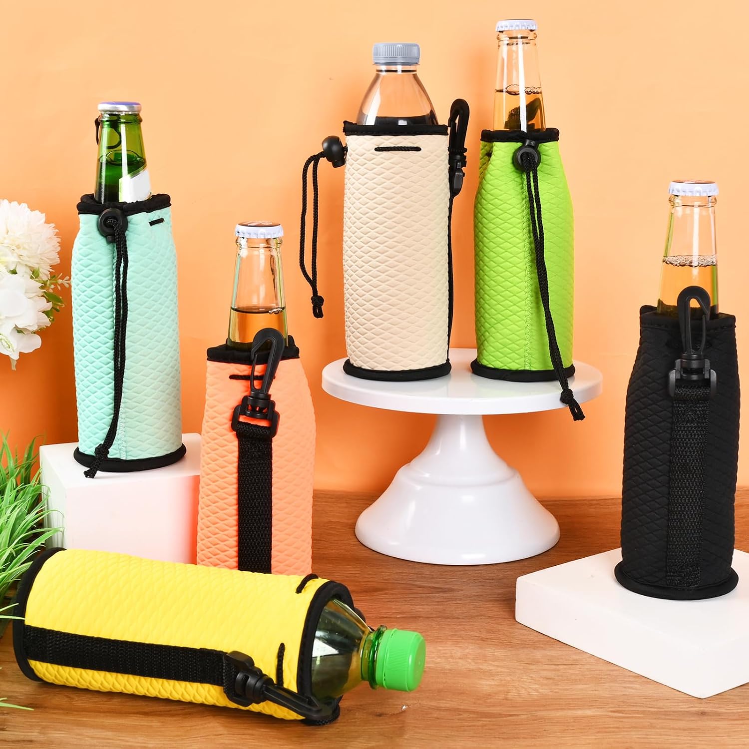 16-18 Oz Can Cooler, Portable Neoprene Sleeve for 6 Pack, 3 Pack
