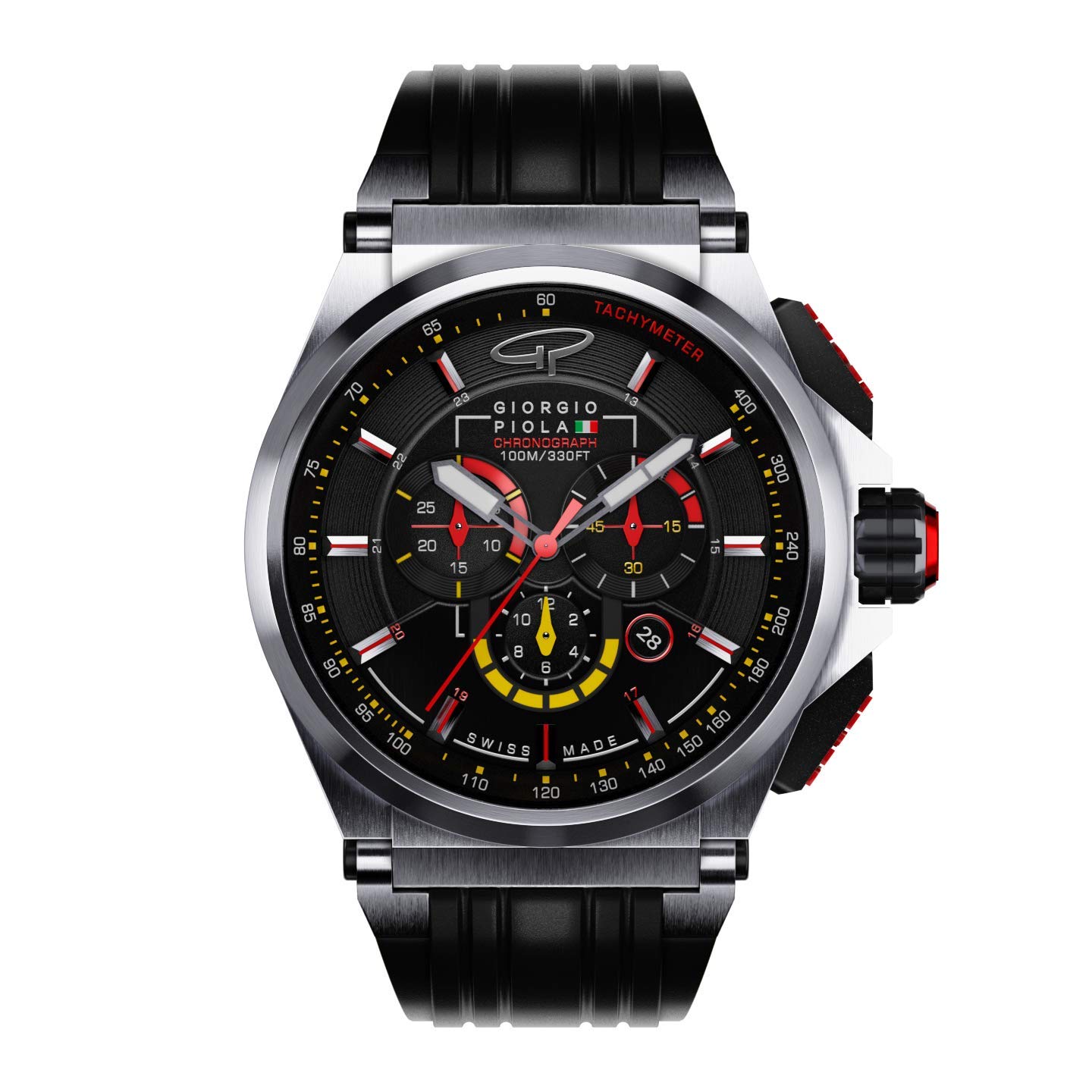 Giorgio Piola Men's Strat-3 Black Sport Chronograph Watch